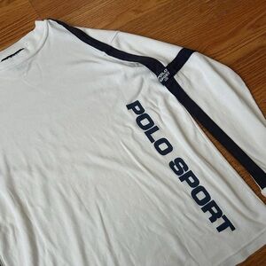 vintage Polo Ralph Lauren Rugby Striped Shirt Mens Small Blue 90s 2000s